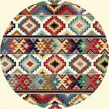 Разноцветный ковер БАШКИРСКИЕ УЗОРЫ круг