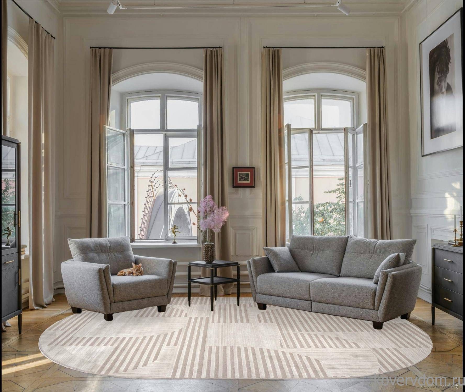 Ковер DIOS-A F440 CREAM Овал Ковер DIOS-A F440 CREAM Овал