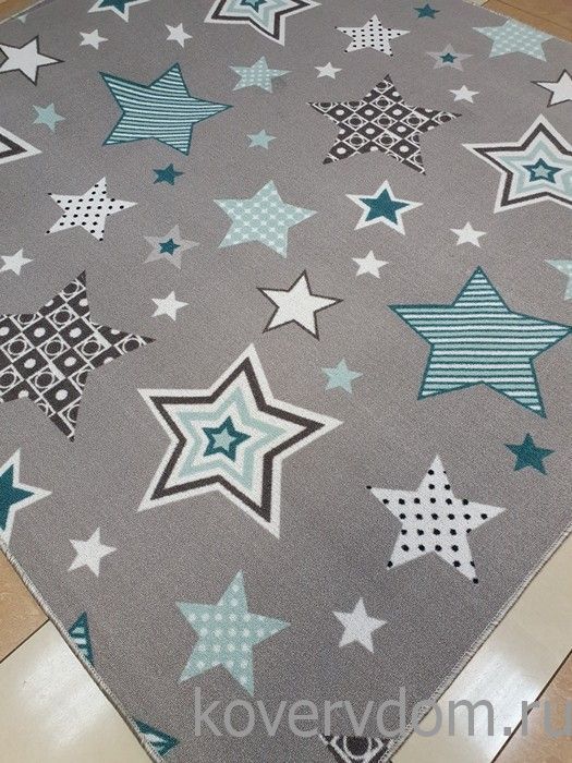 Детский ковер-палас ЗВЕЗДЫ СИЯЮТ серый 