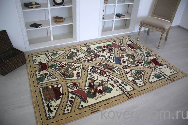 Детский ковер Веселые дорожки-L бежевый