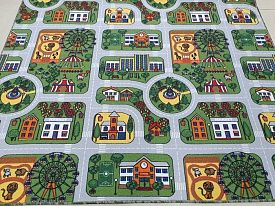 Детский ковер с коротким ворсом-палас с дорогами ECOPOLIS-A